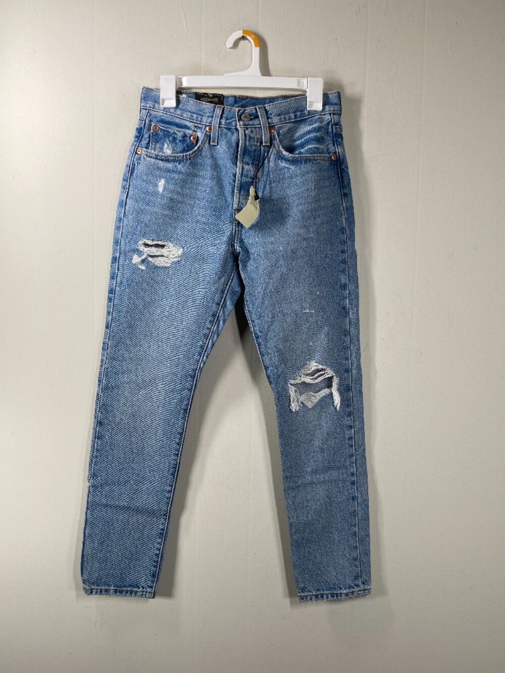 Levi's Premium 501 SKINNY Denim Jeans Women's 26 x 28 Mid Rise Blue Casual NWT